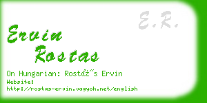ervin rostas business card